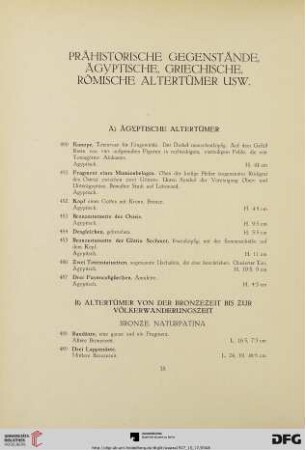 Prähistorische Gegenstände, ägyptische, griechische, römische Altertümer usw. (Nr. 480-616)