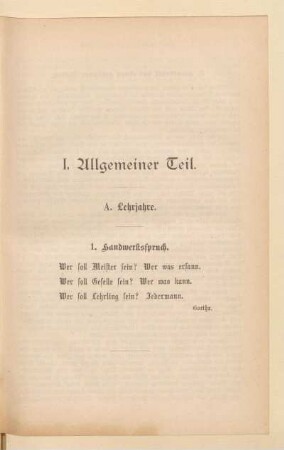 A. Lehrjahre
