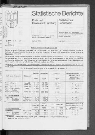 Bauhauptgewerbe in Hamburg im Januar 1979 : Lfd. Nr. 7