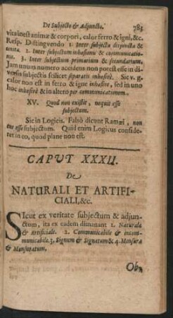 Caput XXXII. De Naturali Et Artificiali, & c.