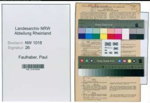 Entnazifizierung Paul Faulhaber , geb. 09.04.1897 (Werkschutzangestellter)