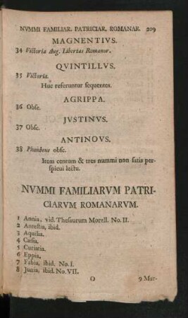 Nummi Familiarum Patriciarum Romanarum