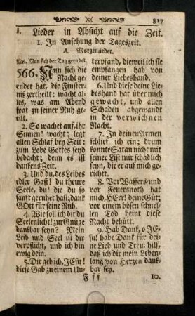 817-827, Nun sich die Nacht geendet hat...