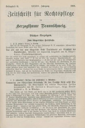 Beilageheft II. 1898
