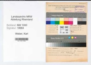 Entnazifizierung Karl Weber, geb. 15.01.1905 (Hausmeister)