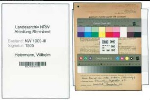 Entnazifizierung Wilhelm Heiermann , geb. 11.11.1883 (Uhrmacher)