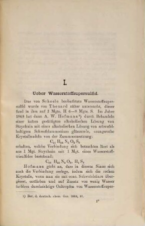Untersuchungen über Schwefelverbindungen