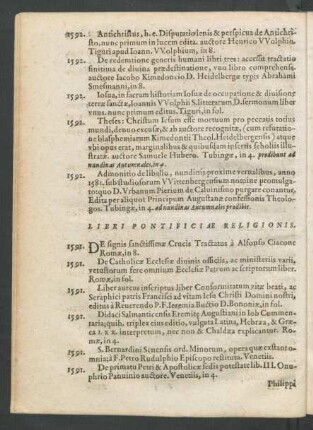 Libri Pontificiae Religionis.