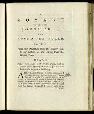 Book II. From our Departure from the Society Isles, to our Return to, and leaving them the Second time.