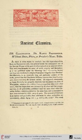 [216. Claudianus - 221. Cornelius Gallus]