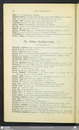 VI. Cölner Bezirksverein.