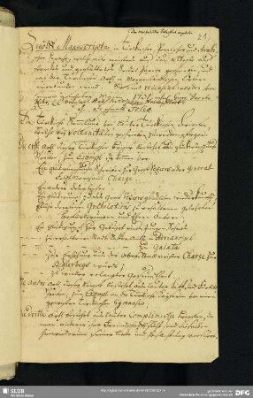 21) (Beschreibung von) Zwölff Manuscripta in Türckischer, Persischer und Arabischer Sprache. 18. Jahrh.