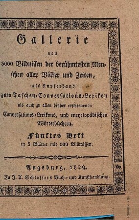 Gallerie von 3000 Bildnissen der berühmtesten Menschen aller Völker und Zeiten ..., 5