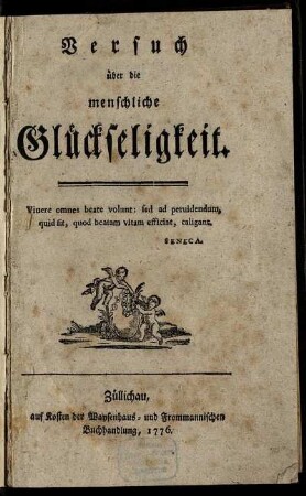 Versuch über die menschliche Glückseligkeit.