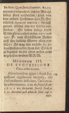 Membrum III. De Successione Collateralium.