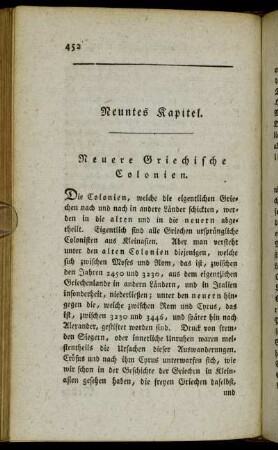 Neuntes Kapitel. Neuere Griechische Colonien.