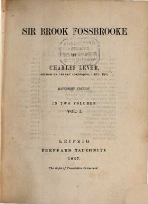 Sir Brook Fossbrooke. 1