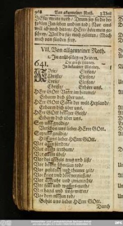 VII. Von allgemeiner Noth.