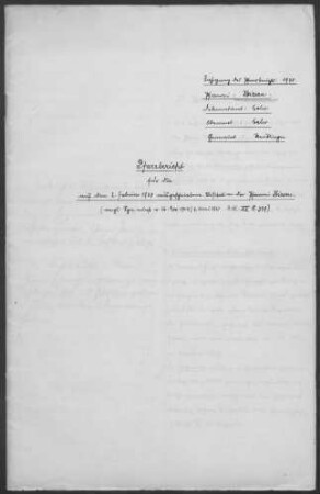 Hirsau mit Ernstmühl: Pfarrbericht 1930