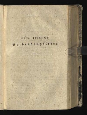 Ebene raeumliche Verbindungslehre