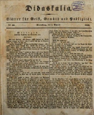 Didaskalia. 1845,4/6 = Jg. 23