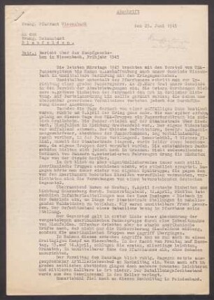 Kriegschronik der ev. Kirchengemeinde Wiesenbach (Dek. Blaufelden), verfasst von Pfarrer Ernst Zwißler.