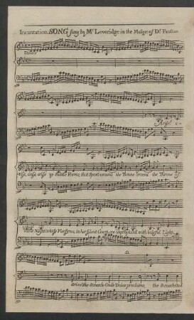 Incantation : song sung by Mr. Leveridge in the masque of Dr Faustus