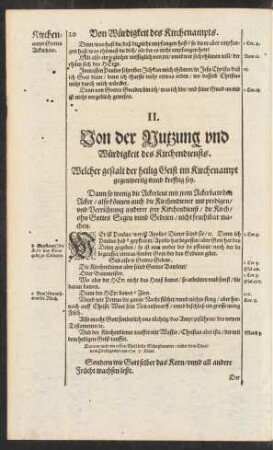 II. Von der Nutzung und Würdigkeit des Kirchendiensts.