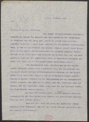 Brief an Siegfried Ochs : 08.12.1914