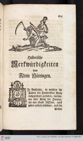 Historische Merkwürdigkeiten von Klein Hüningen.