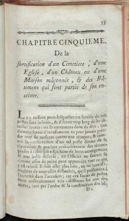 Chapitre Cinquieme. De la fortification d´un Cimetiere,[...]