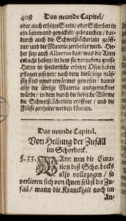 Das neunde Capitel. Von Heilung der Zufäll im Schorbock.
