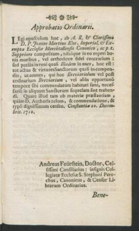 Approbatio Ordinarii
