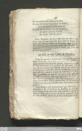 Apostille de Mr l'Abbé de Chaulieu.
