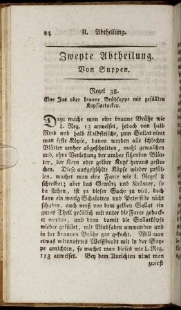Zweyte Abtheilung. Von Suppen.