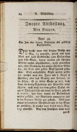 Zweyte Abtheilung. Von Suppen.