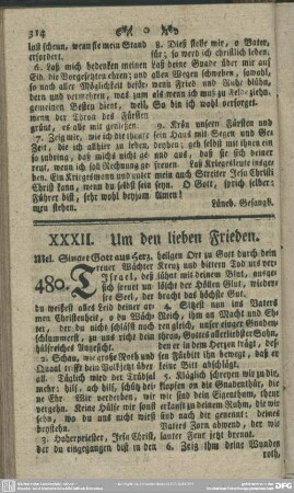 XXXII. Um den lieben Frieden