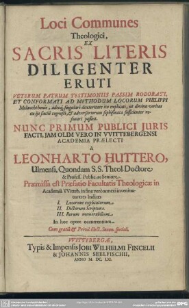 Loci Communes Theologici