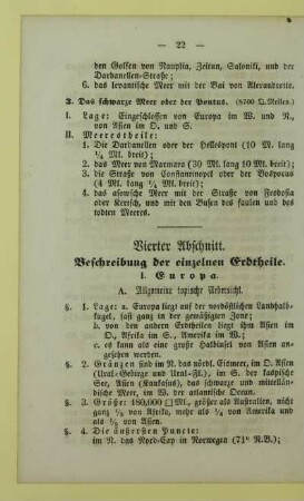 Vierter Abschnitt. Beschreibung der einzelnen Erdtheile