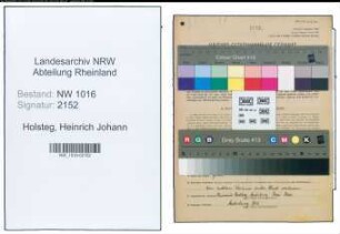 Entnazifizierung Heinrich Johann Holsteg , geb. 22.05.1900 (Kaufmann)