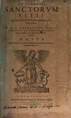 De Probatis Sanctorvm Vitis, 5. Maivs