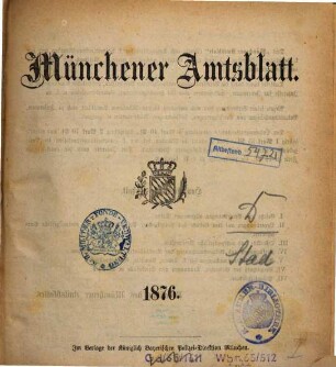 Münchener Amtsblatt. 1876