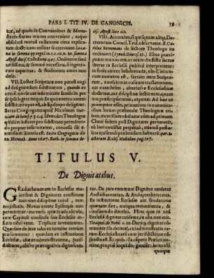 Titulus V. De Dignitatibus