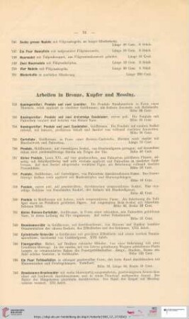 Arbeiten in Bronze, Kupfer und Messing (Nr. 752 - 802)