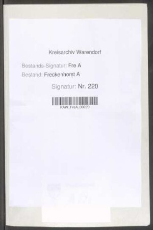 Rechnungsbelege Kirchspiel Vorhelm