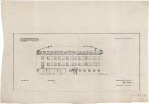Gsaenger, Gustav; München, Romanplatz / Notburgastr.; Wohn- und Geschäftshaus Frauenhofer - Tekturplan für DG - Ausbau (Ansicht)