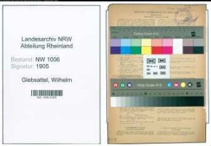 Entnazifizierung Wilhelm Glebsattel , geb. 12.04.1905 (Ingenieur)