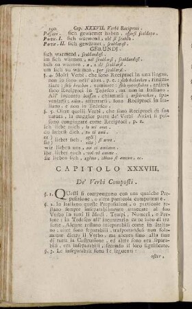 Capitolo XXXVIII. De' Verbi Composti