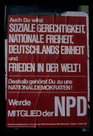 NPD-Plakat 9.3.74.