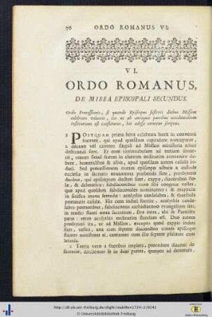 Ordo Romanus VI. - X.